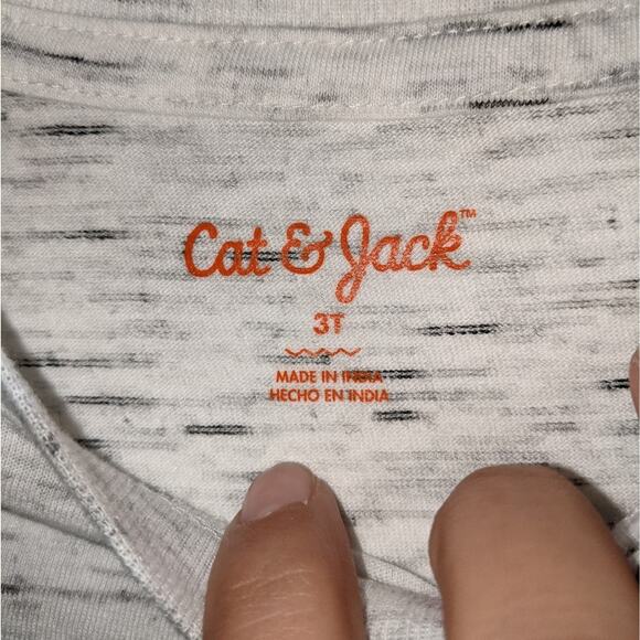 Cat & Jack Boys Heather Grey Blue Multicolor Stripes T Shirt 3T - Picture 4 of 9